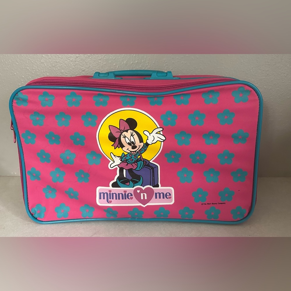 Disney Company Minnie Mouse Minnie and Me Pink Childs Luggage Suitcase  1980'S
